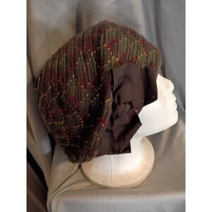 Grevi Wool Blend Slouchy Cap Beret Red Green Made In Italy Vintage One Size